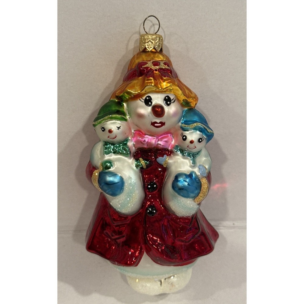 Christopher Radko "Mrs. Iceberg" Snowman Glass Christmas Ornament